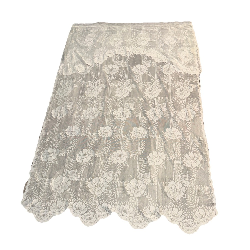 Comfort Bay Anna Lace Ivory Panel Curtain Attached Valance 54 In X 84 In Snag